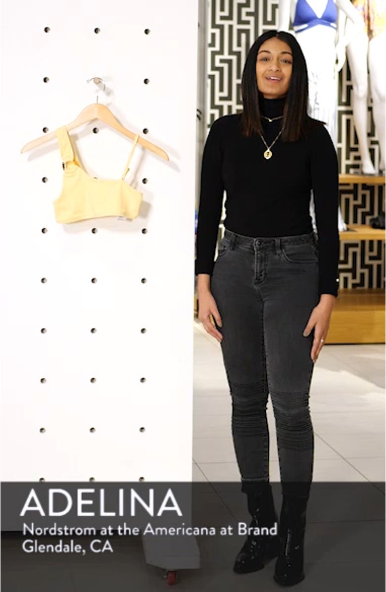 Ribbed Ring One-Shoulder Bikini Top, sales video thumbnail