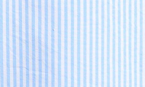 Nordstrom Kids' Patterned Short Sleeve Cotton Button-up Shirt In Blue Windsurfer Pin Stripe