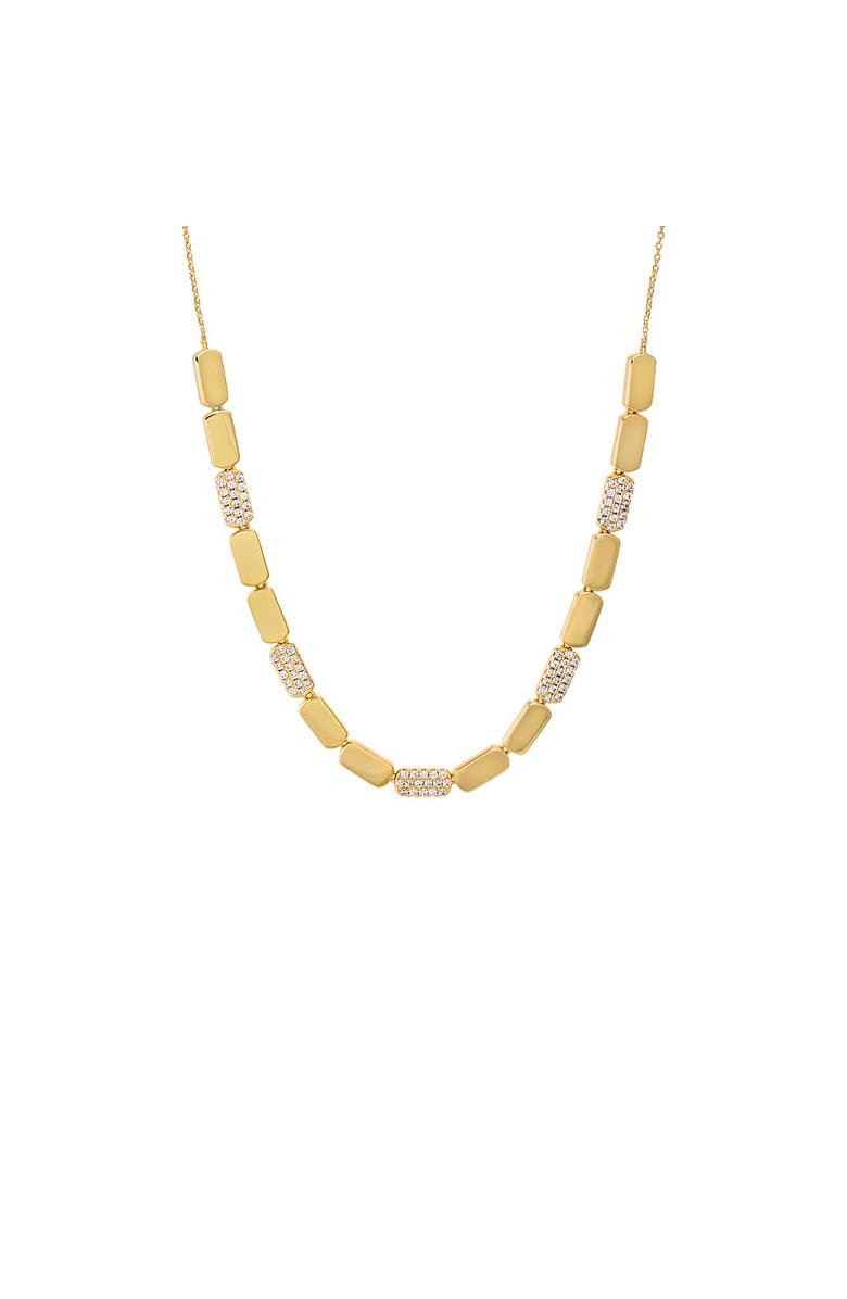 BY ADINA EDEN Pave Accented Multi Bar Half Tennis Chain Necklace, Main, color, 