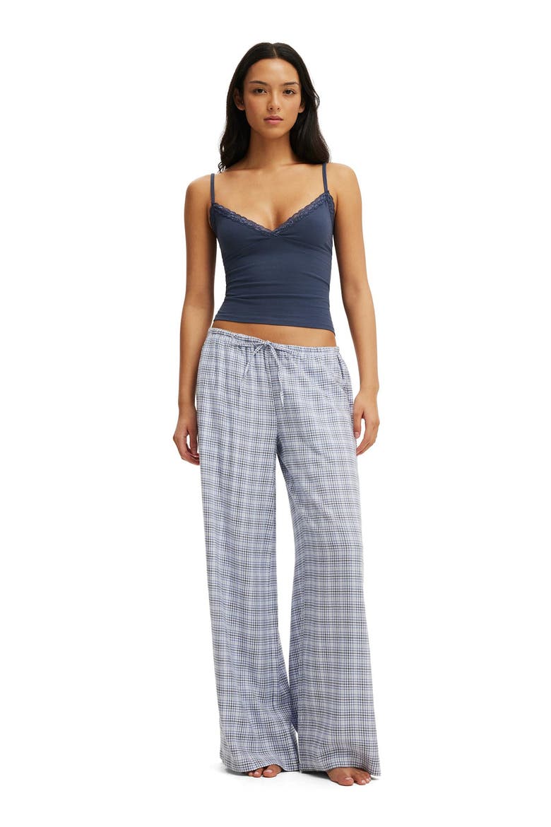Women's Cloud Soft Wide Leg Flannel Pant, Alternate, color, Isla Micro Check Daydream