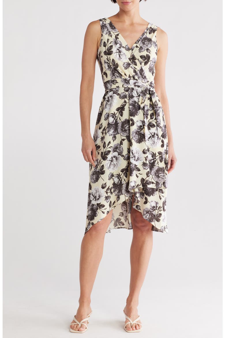 High Low Chiffon Dress, Main, color, BUTTER