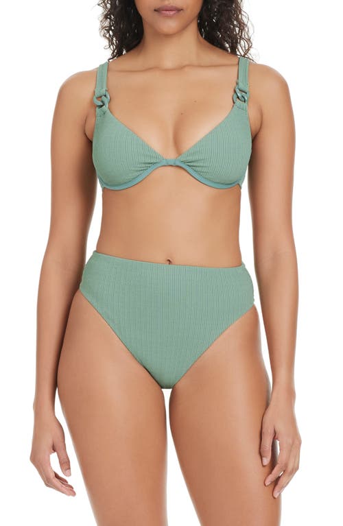 Sanctuary Textured Underwire Bikini Top In Green