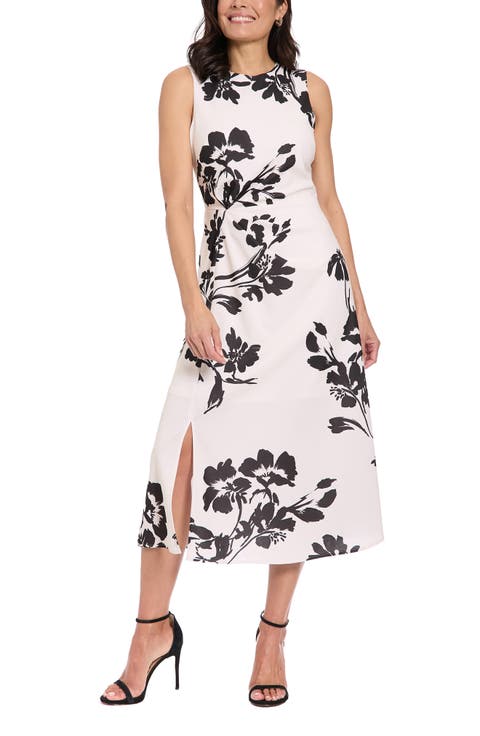 Sleeveless Crepe Midi A-Line Dress