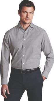 Charles Tyrwhitt Stripe Non-Iron Button-Down Oxford Slim Fit Shirt Single Cuff