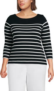 Lands' End Plus Size Mariner Jersey Boatneck Top