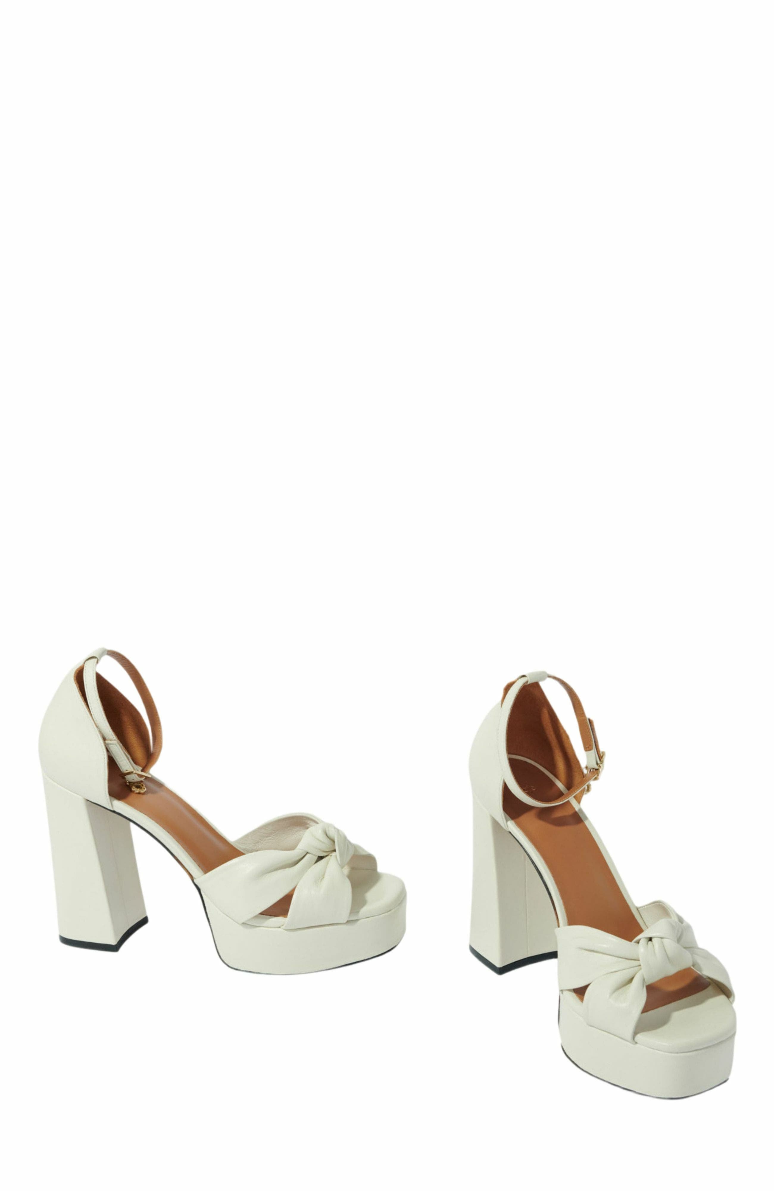 maje Leather platform sandals, Alternate, color, 