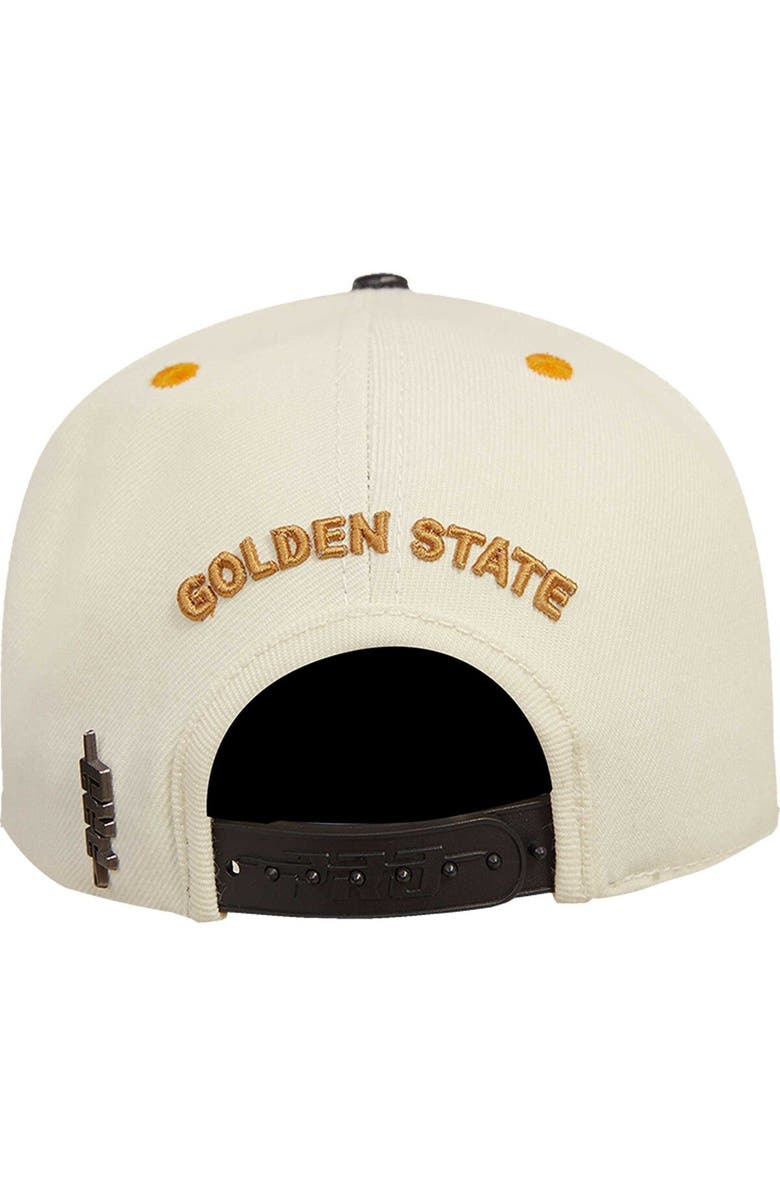 Post Men's Cream/Black Golden State Warriors Album Cover Snapback Hat, Alternate, color, 