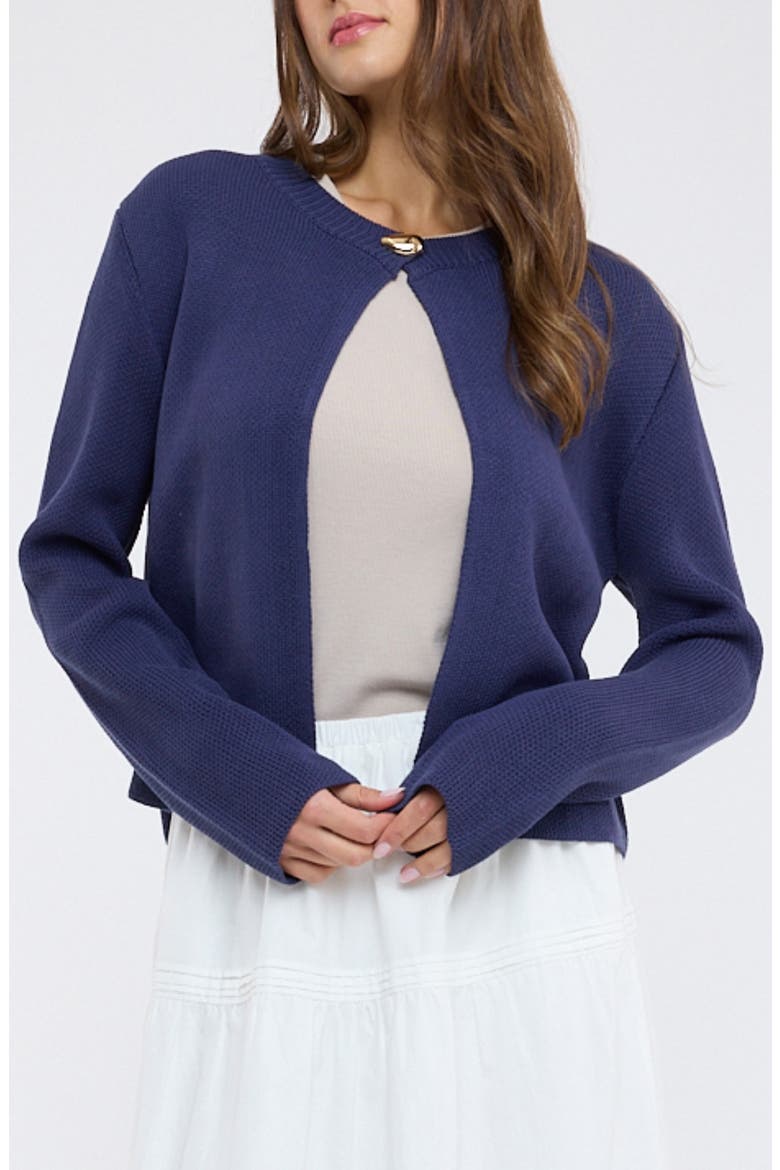Single Button Cardigan, Main, color, NAVY