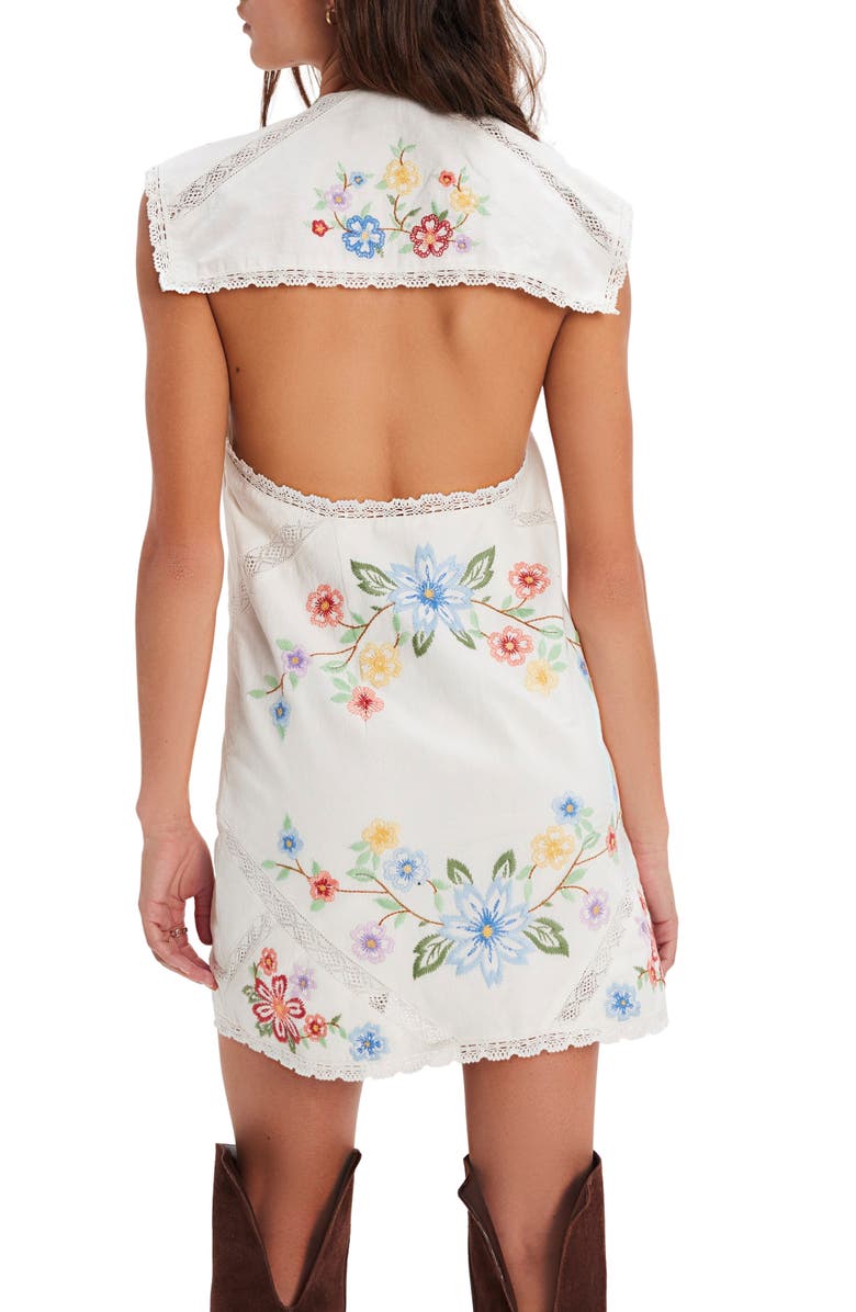 Free People Willow Embroidered Lace Minidress, Alternate, color, Ivory