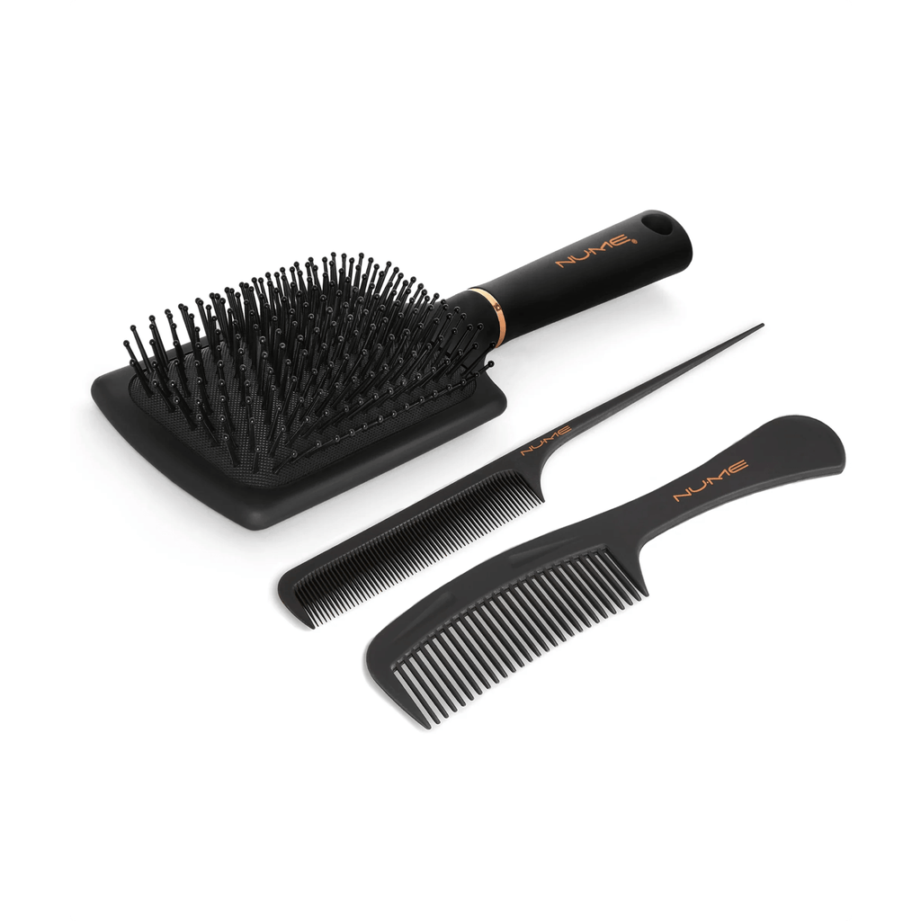 Nume Paddle Brush & Comb Set In Black