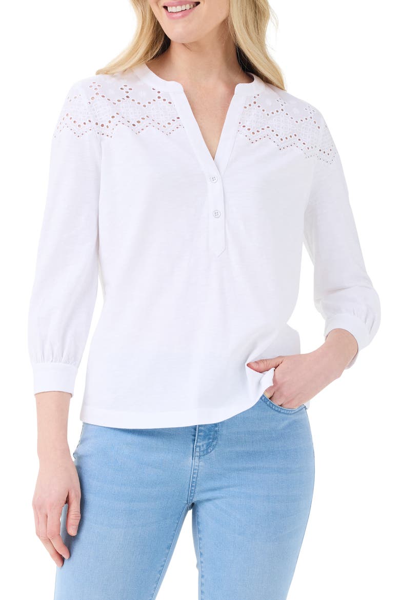 Cotton Eyelet Shirt, Main, color, PAPER WHITE