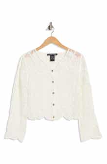 Forgotten Grace Embroidered Mesh Long Sleeve Top