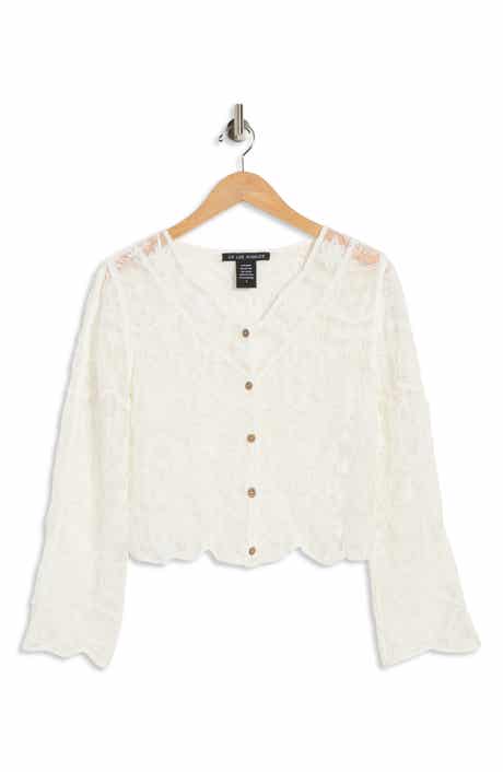 Forgotten Grace Embroidered Mesh Long Sleeve Top