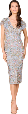 LARA New York Floral Beaded Midi Dress