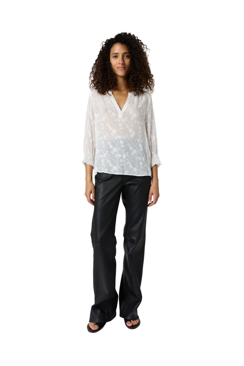 Callys Textured Floral Blouse, Alternate, color, Ecru