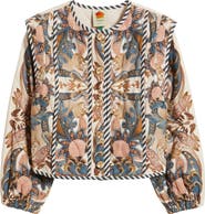 FARM Rio Sea Garden Print Button Front Jacket