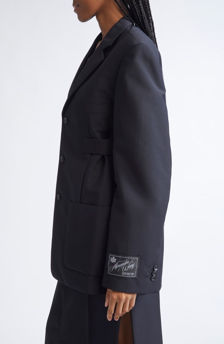 Alexander Wang Side Tab Wool
Mohair Blazer, Alternate, color, Mink Melange