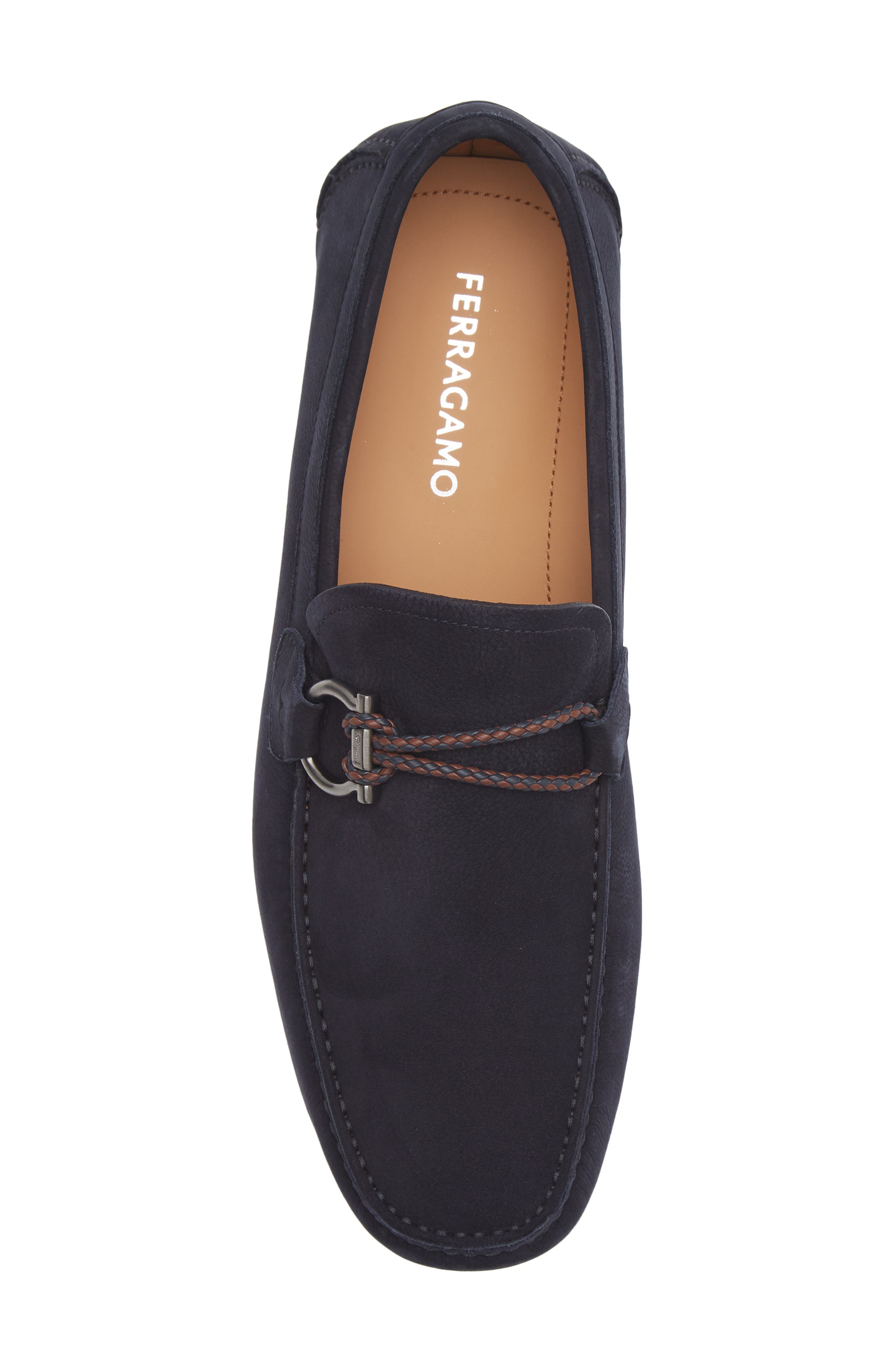 FERRAGAMO Front 4 Driving Loafer, Alternate, color, Navy Cioccolato Biscotto