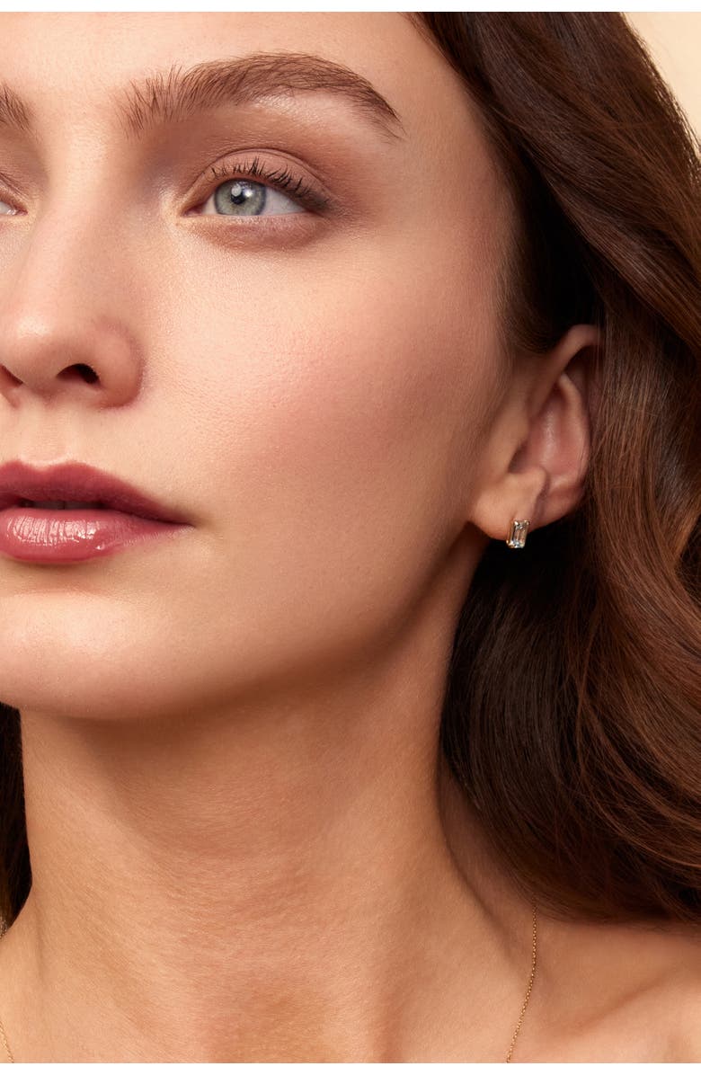 Oradina 14K Gold Date Me Birthstone Stud Earrings, Alternate, color, White Topaz - April