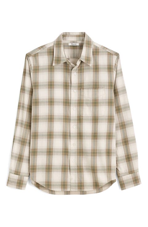 Plaid Patch Pocket Button-Up Shirt