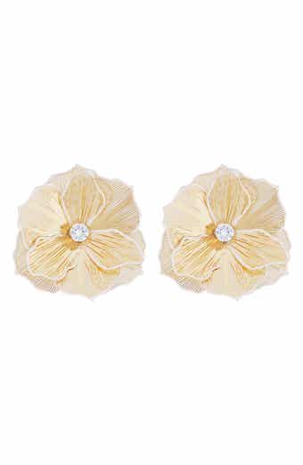 Cubic Zirconia Flower Earrings