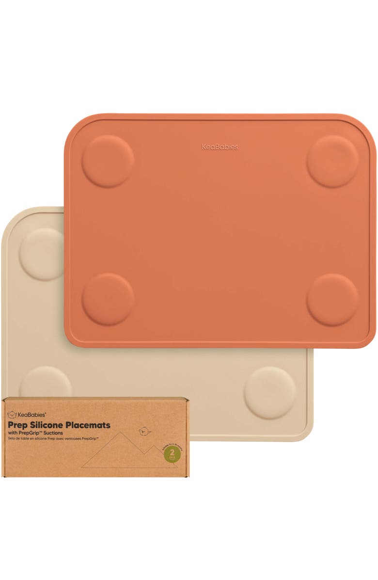 KeaBabies 2-Pack Prep Silicone Placemats, Main, color, Terracotta