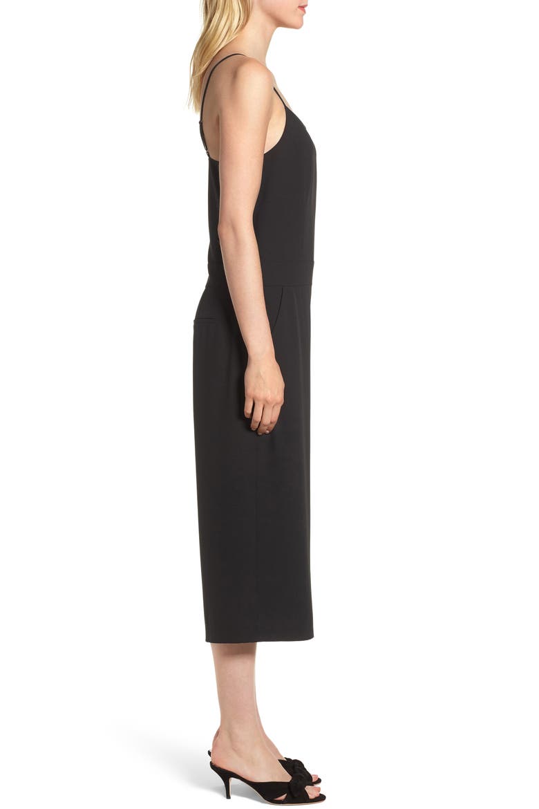Spaghetti Strap Culotte Jumpsuit, Alternate, color, RICH BLACK