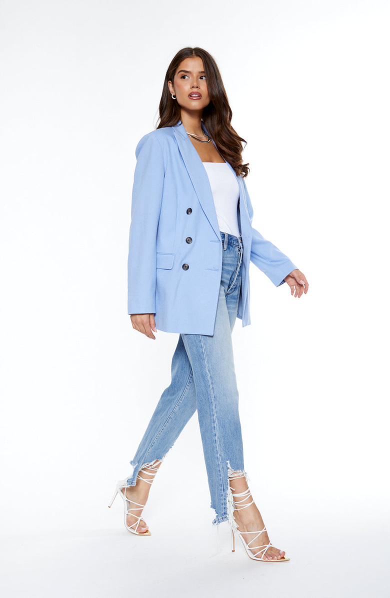 BLUE REVIVAL Your Ex Boyfriends Blazer, Alternate, color, Periwinkle Blue
