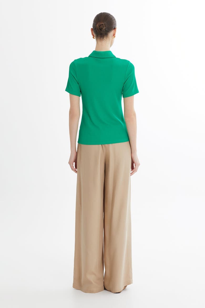 Green Snap-Closure Blouse, Alternate, color, Green