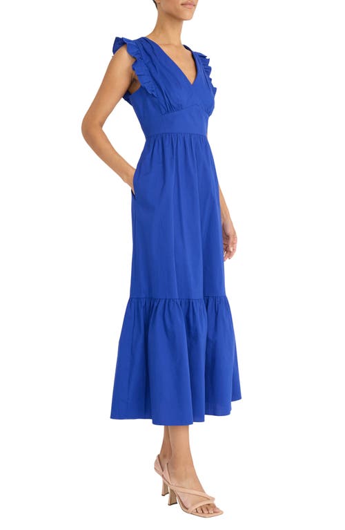 Maggy London V-neck Sleeveless Solid Maxi Dress In Surf The Web