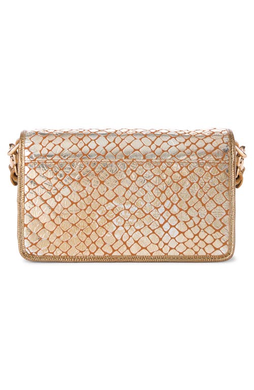 Brahmin Minuette Croc Embossed Leather Crossbody Bag In Gold