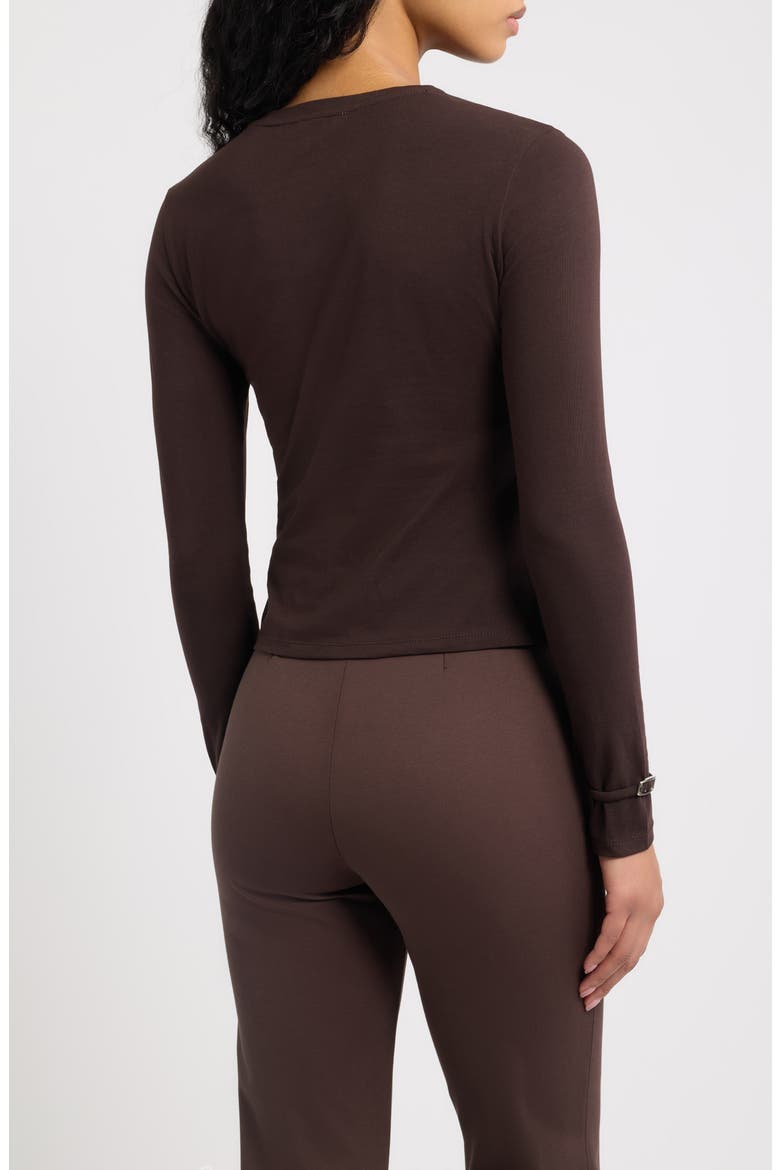 Cierre Long Sleeve T-Shirt, Alternate, color, CHOCOLAT