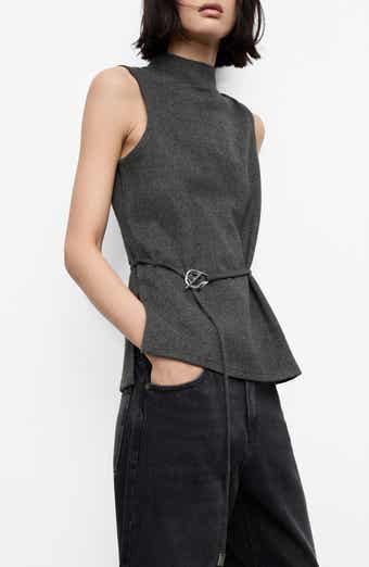 MANGO Belt Sleeveless Top