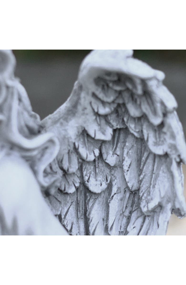 Northlight 16.5" Gray Angel Decorative Outdoor Garden Bird Feeder Statue, Alternate, color, Gray