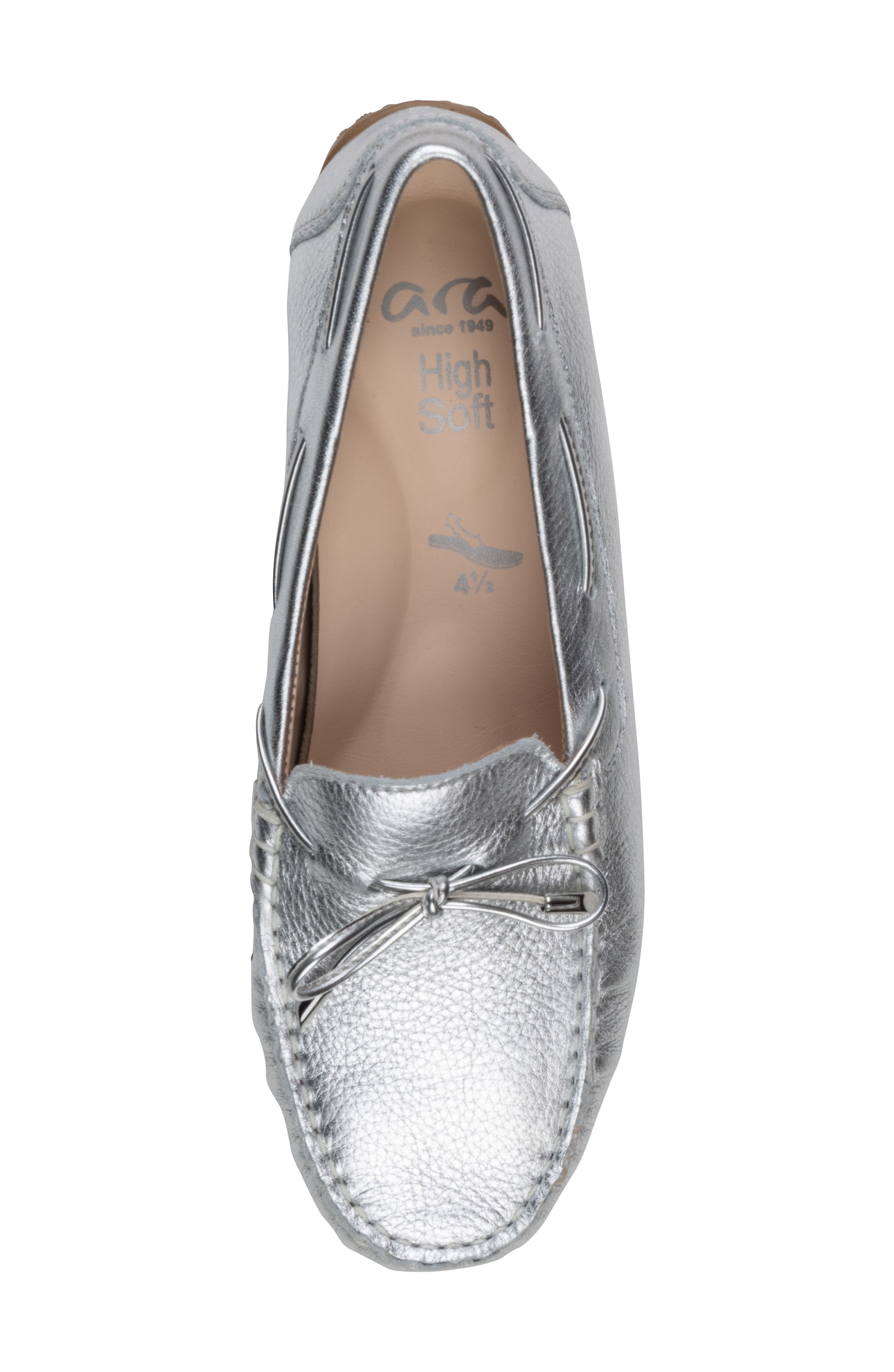 Amarillo Leather Driving Shoe, Alternate, color, SILVER