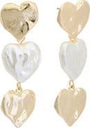 Juvell Mother-of-Pearl Molten Heart Linear Drop Earrings