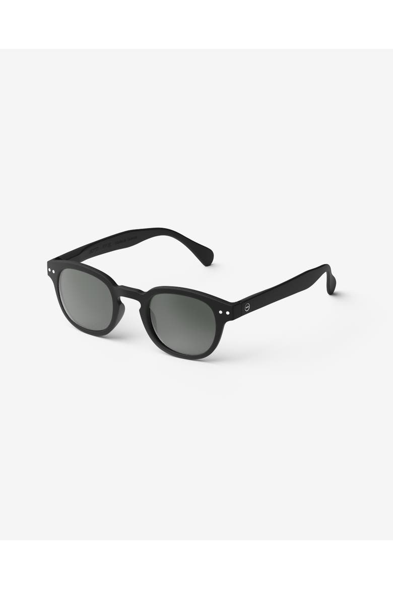 #C 49mm Square Reading Sunglasses, Alternate, color, Black