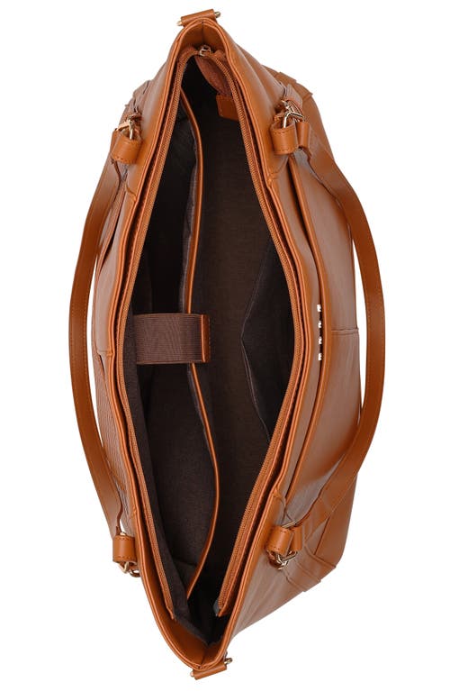 Elle Leisure Luxe 33l Vegan Leather Weekender Tote Bag | Black In Brown