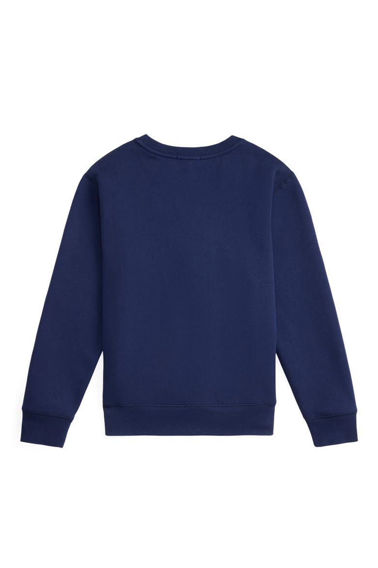 Kids' Polo Bear Fleece Crewneck Sweatshirt, Alternate, color, NEWPORT NAVY