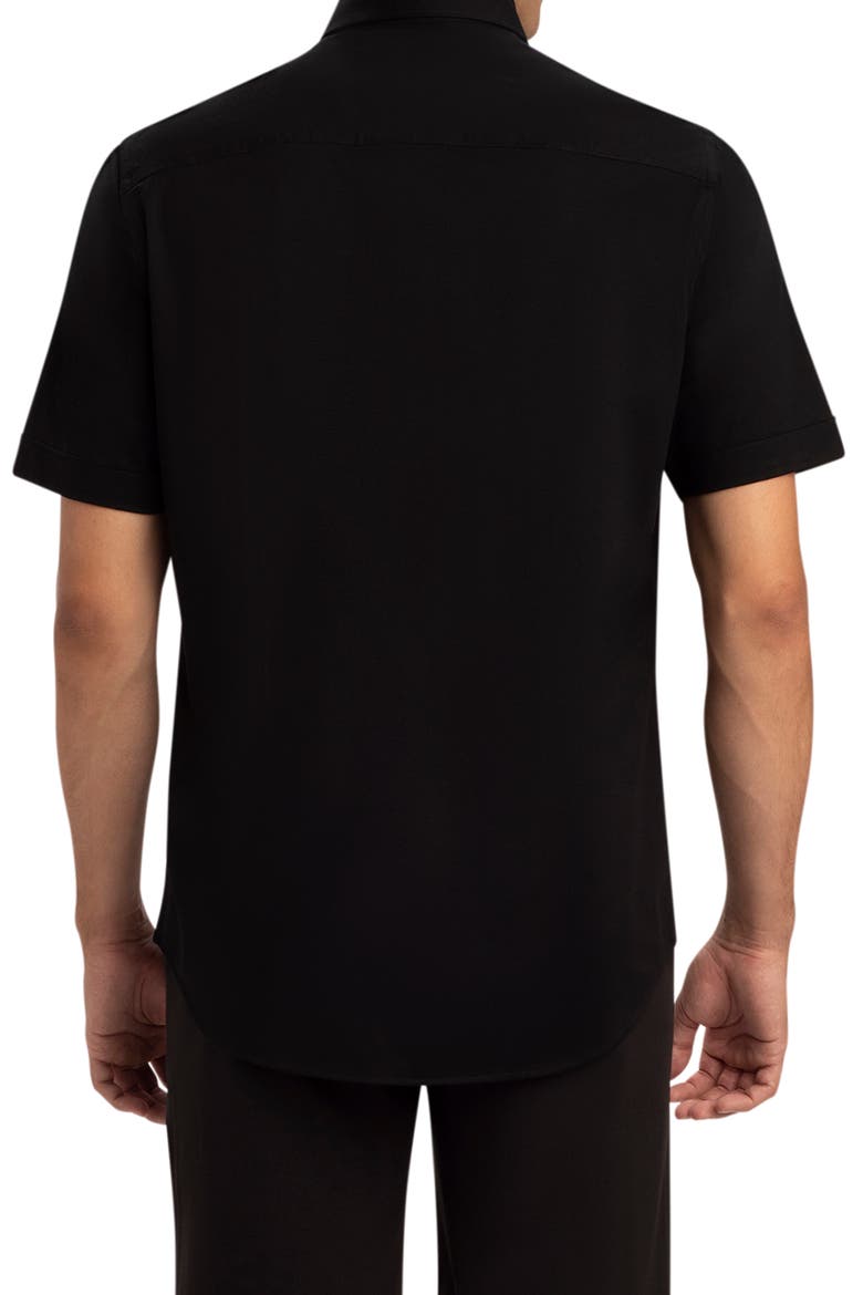 Miles OoohCotton® Short Sleeve Button-Up Shirt, Alternate, color, BLACK