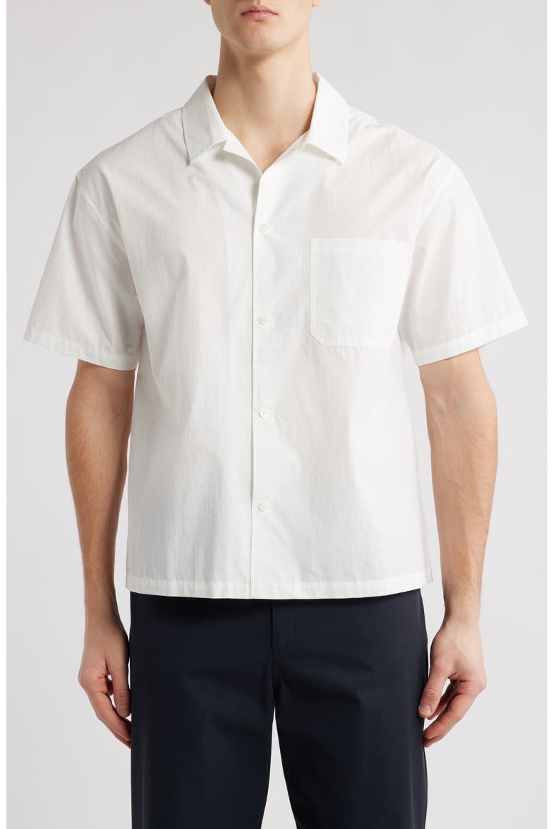 Short Sleeve Button-Up Shirt, Main, color, NATURAL