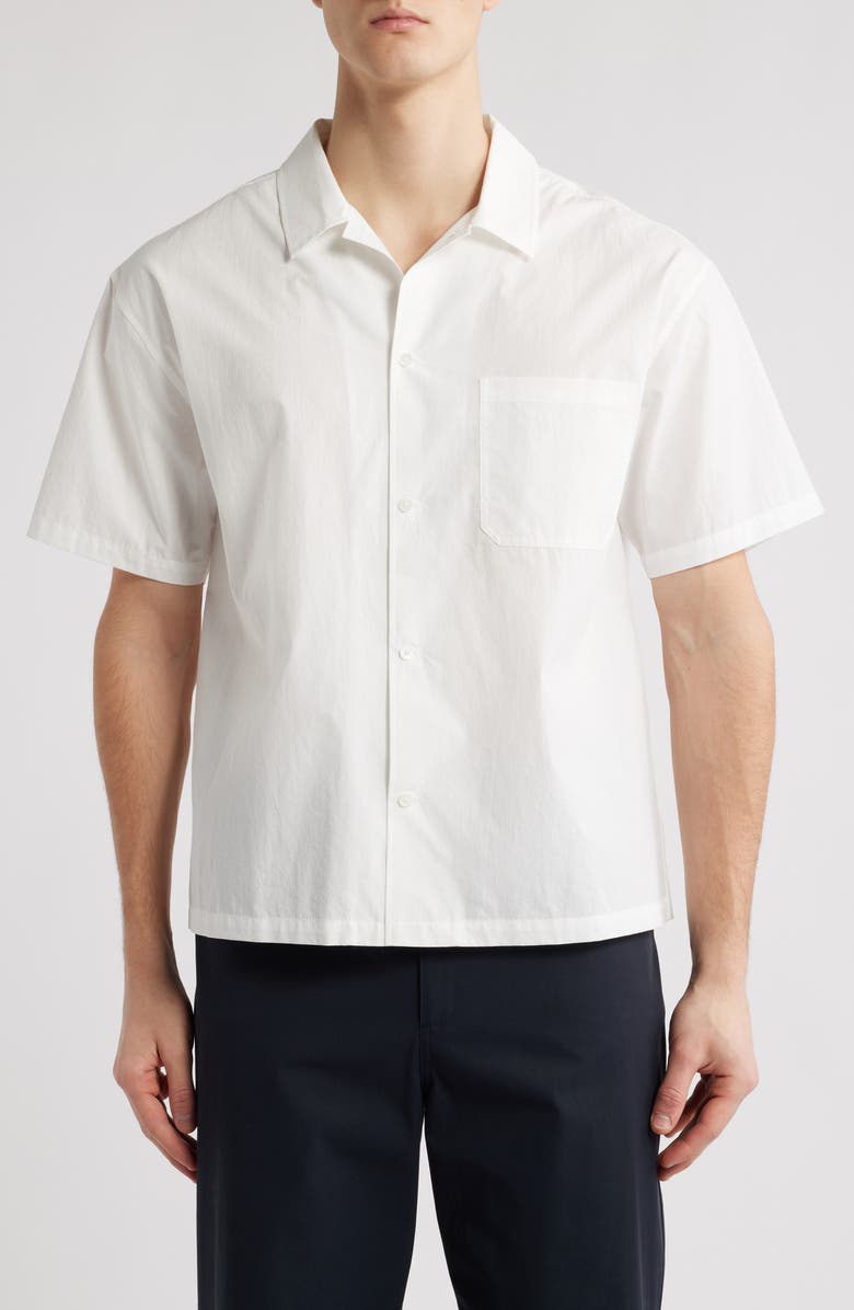 FRAME Short Sleeve Button-Up Shirt, Main, color, Natural