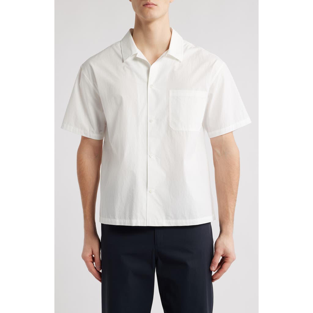 Frame Short Sleeve Button-up Shirt In Natural