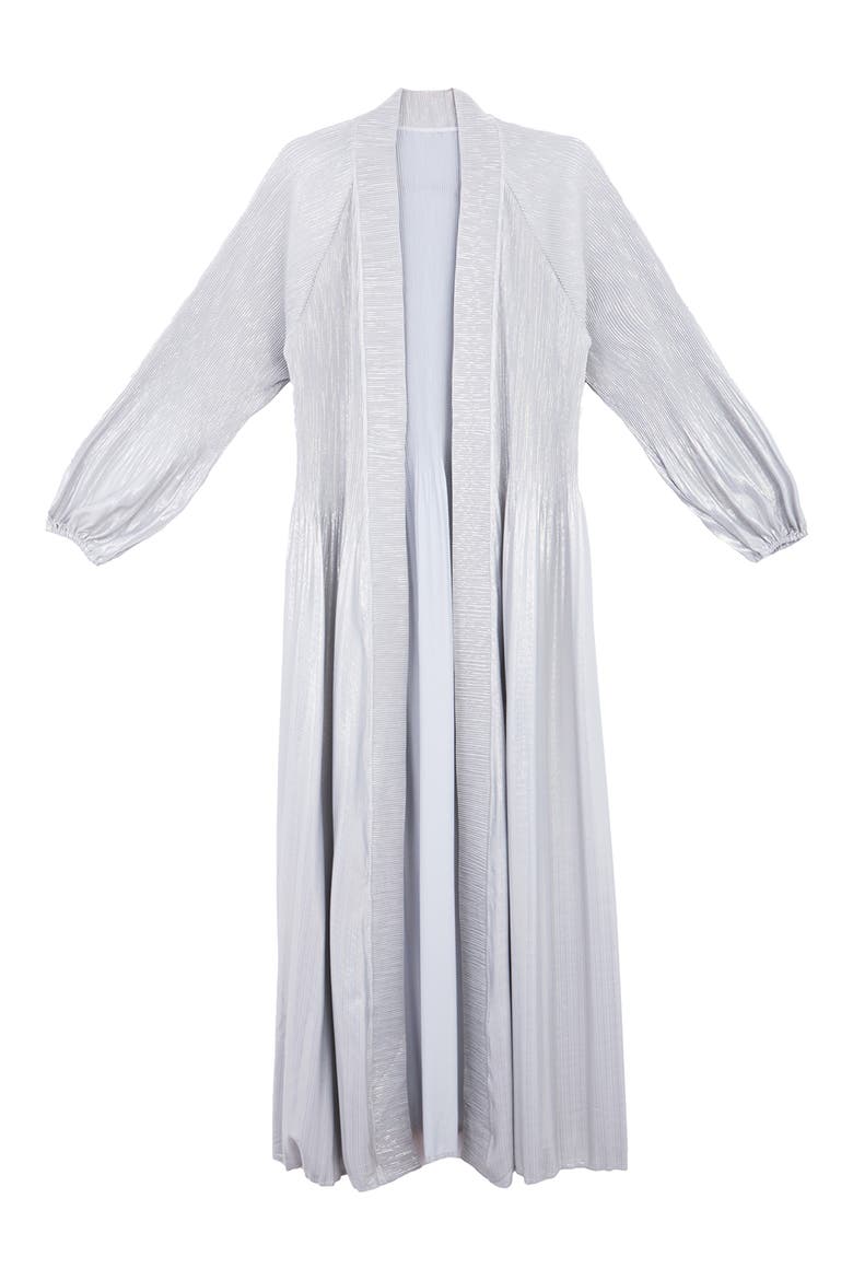 Pleated Shimmer Duster, Alternate, color, GREY