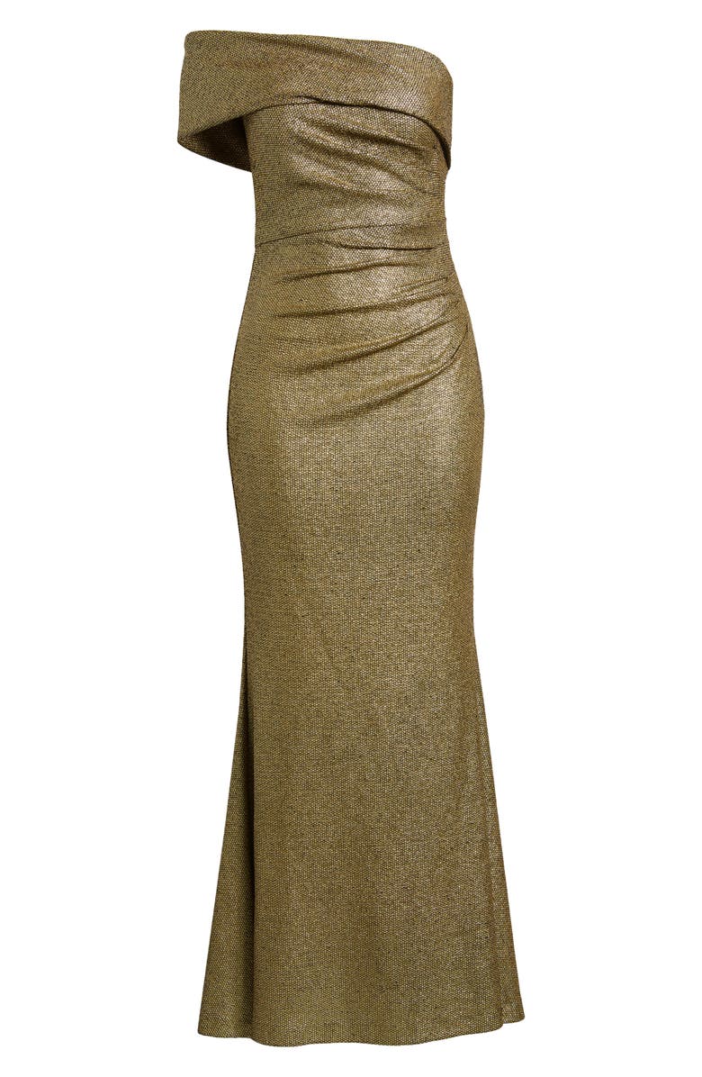 Eliza J One-Shoulder Glitter Mermaid Gown, Main, color, 