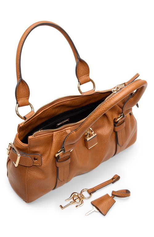 Aldo Alosaa Faux Leather Satchel In Brown