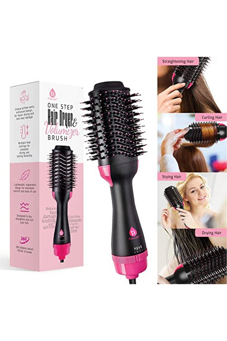 TCA1900 One Step Hair Dryer and Volumizer Brush, Alternate, color, Black