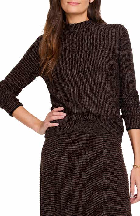 Pixel Funnel Neck Cotton Blend Sweater