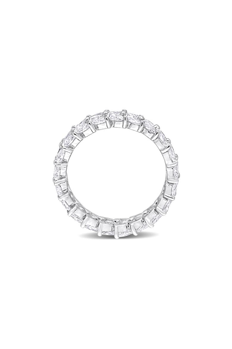 Sterling Silver Marquise Lab Created Moissanite Eternity Ring, Alternate, color, SILVER