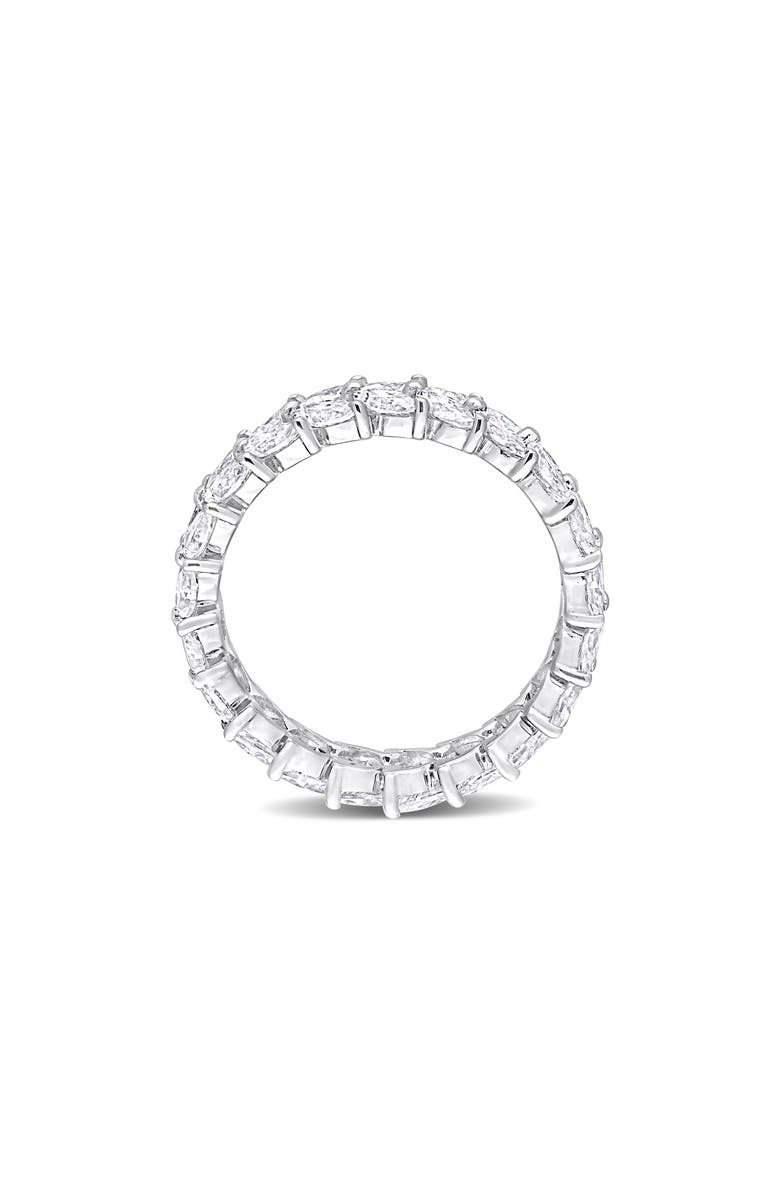 DELMAR Sterling Silver Marquise Lab Created Moissanite Eternity Ring, Alternate, color, Silver